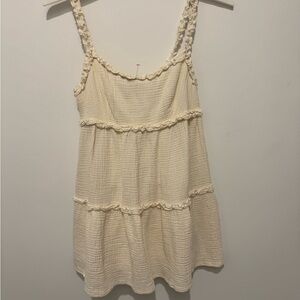 Crystal Doll Ivory Textured Dress